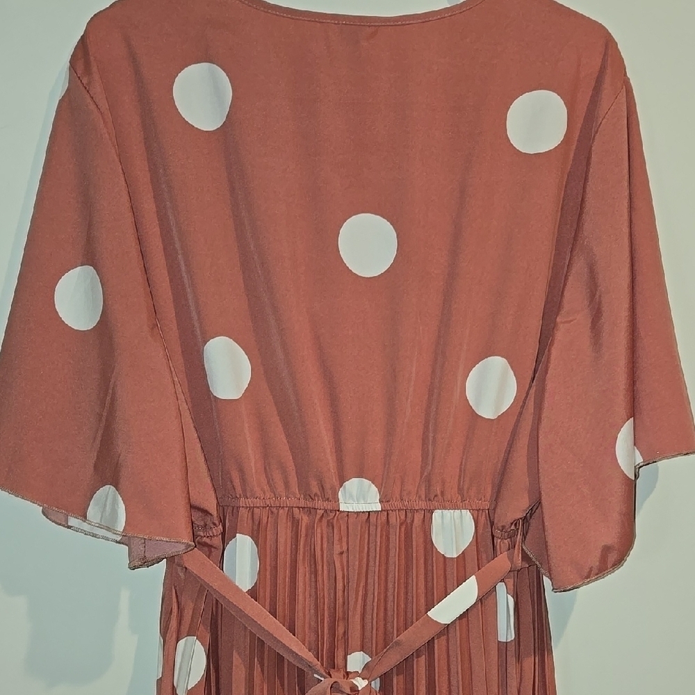 SHEIN Pink and White Wrap Tie Front Maxi Dress - Picture 6 of 8